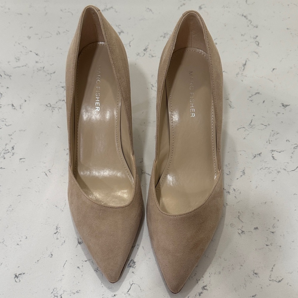 Marc Fisher Women's Beige Suede Heels